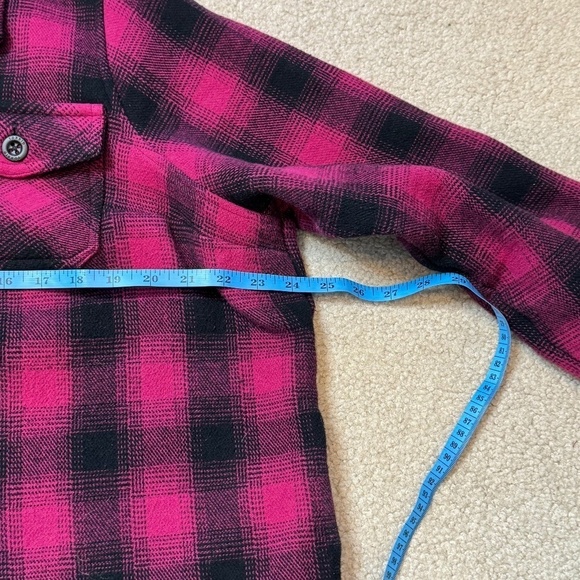 Torrid Shacket Barn Coat Checked Pink Plaid Button Front Heavyweight Cotton Sz 0 - Picture 9 of 16